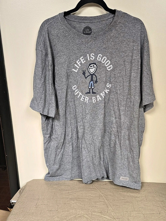 Life Is Good Tops - Life Is Good Outer Banks T-Shirt Graphic Tee Gray